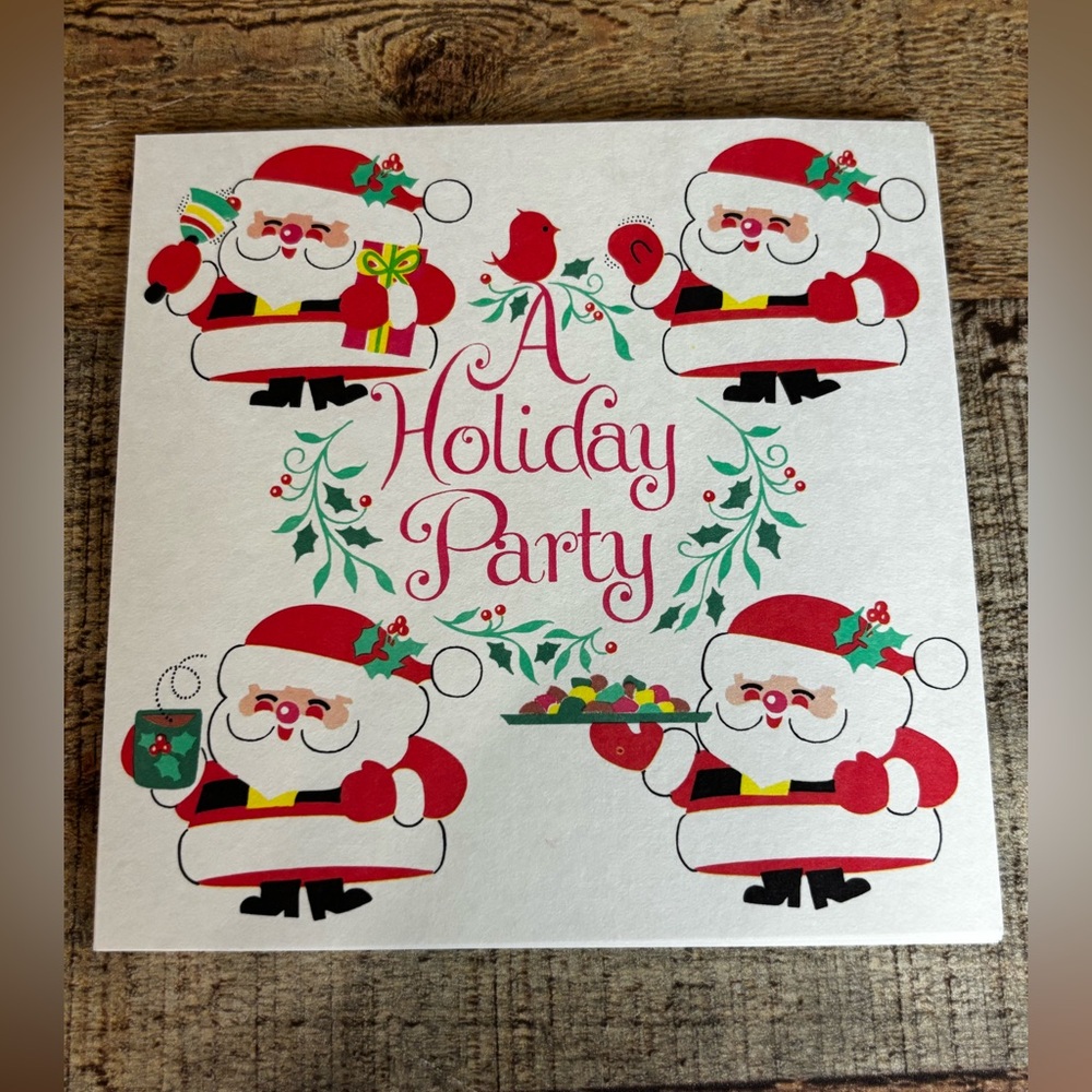 VTG Christmas SANTA- A Holiday Party Invitation Cards (14) Dixie Kitschy